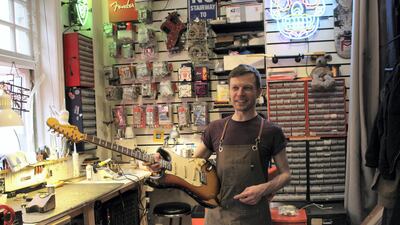 Kevin Bourque’s shop is in Denmark Street, London. Courtesy Motez Bishara