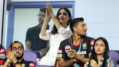 Anushka Sharma cheers on the Royal Challengers Bangalore in Abu Dhabi. Sportzpics for BCCI