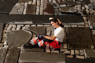 Artist Jumana Manna's work sits somewhere between sculpture, mosaic, architecture and mural. Photo: Jumana Manna