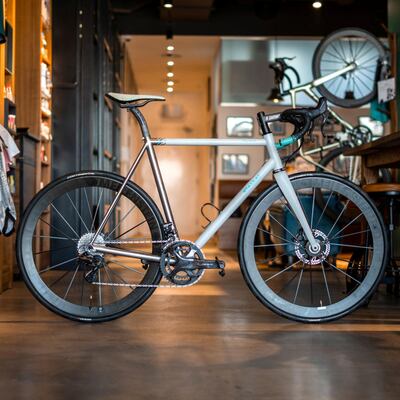 A racing bicycle by Italian manufacturer Stelbel, that was put together at Pedal