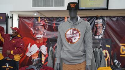 A mannequin shows of the team's new logo and name in the gift shop. Willy Lowry / The National.