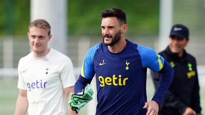 Tottenham goalkeeper Hugo Lloris during a training session. PA