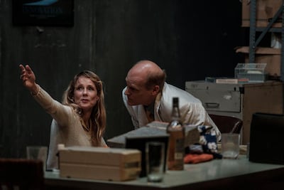 Lucy Taylor and Jim Fletcher in Gatz, performed at New York University Abu Dhabi