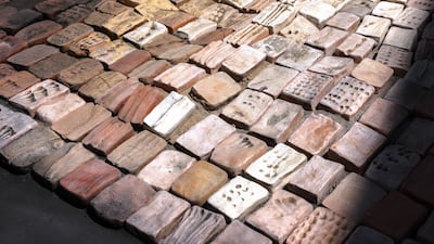 Ferielle Doulain-Zouari's artwork takes inspiration from an Abu Dhabi archaeological site. Victor Besa / The National