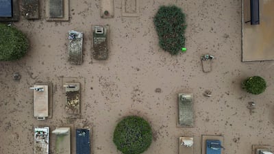 A flooded cemetery in Paiporta. Reuters