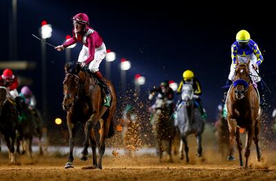 David Egan riding Mishriff wins the 2021 Saudi Cup in Riyadh, Saudi Arabia. Getty Images