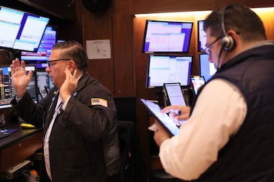 The New York Stock Exchange. Speculation is mounting that the US Fed and the BoE will keep interest rates on hold this week. Getty Images via AFP