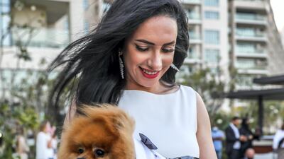 Noor Al Ghanim and Floof on the runway. Courtesy Boujie Paws Co