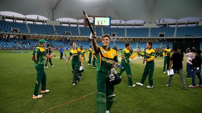 South Africa celebrate a first victory in an ICC World Cup event with the Under 19 title on Saturday, March 1, 2014. Francois Nel / Getty Images