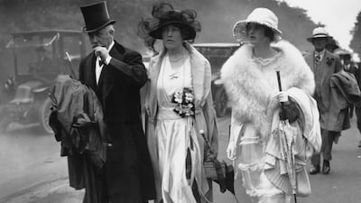 Visitors to Ascot racecourse in June 1921, dressed in their finery. Getty Images