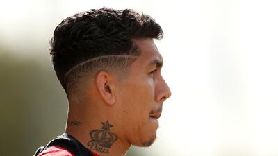 Liverpool's Roberto Firmino during training. Reuters