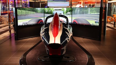 A Formula One simulator in the ship's amusement zone