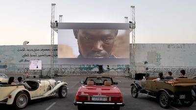 A drive-in cinema was one location where films were screened as part of the Amman International Film Festival. AFP