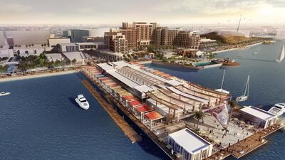 A rendering of the Yas Bay Pier. Courtesy Miral