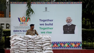 A Bric Summit advert in New Delhi. Reuters