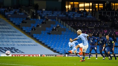 Sergio Aguero - 6: Scored his first Champions League goal in almost a year from the penalty spot but the Argentine did precious little else before being replaced on 68 minutes. EPA