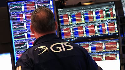 A trader on the floor of the New York Stock Exchange. AFP