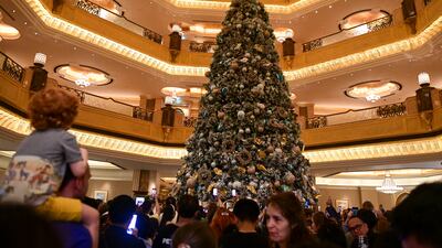The Christmas tree at Emirates Palace. Khushnum Bhandari / The National