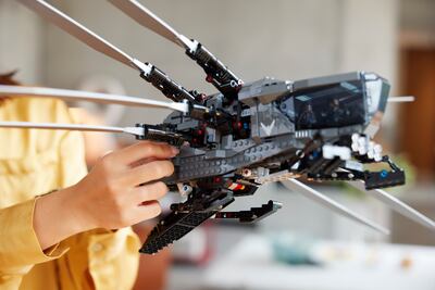 The Atreides Ornithopter Lego set can flap its wings. Photo: Lego