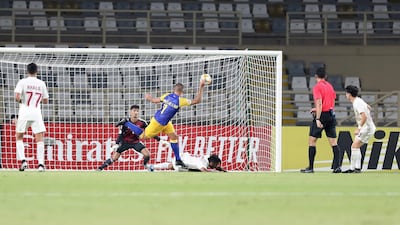Abderrazak Hamdallah of Al Nassr scores Chris Whiteoak / The National