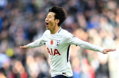 Son Heung-min scored for Tottenham Hotspur on Sunday. Michael Regan / Getty Images