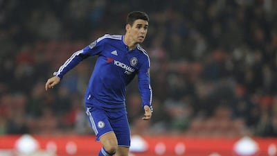 Chelsea's Oscar runs with the ball during the English League Cup match against Stoke City in 2015. Oscar became the latest high-profile player to be lured to the cash-rich Chinese Super League when he sealed a move to Shanghai SIPG from Chelsea on Friday. Rui Vieira / AP