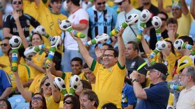 Brazil supporters have brought colour to the revamped Maracana in Rio de Janeiro. Vanderlei Almeida / AFP