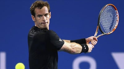 Andy Murray prepares to play a shot against Feliciano Lopez in his win on Thursday night at the Mubadala World Tennis Championship in Abu Dhabi. Francois Nel / Getty Images