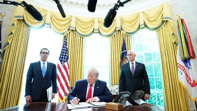 US President Donald Trump signs 'hard-hitting sanctions' on Iran's supreme leader. AFP