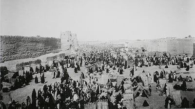 A view of markets in Hufuf, Saudi Arabia by Hermann Burchardt, 1904.
