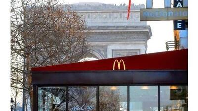A McDonald's restaurant on the Champs Elysees in Paris, the world's third-most expensive commercial property location.