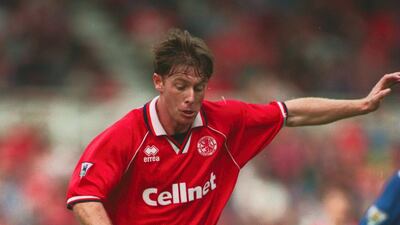 First league game at Riverside Stadium - Middlesbrough 2-0 Chelsea August 26 1995 - Craig Hignett scored the first goal for Middlesbrough. Getty Images