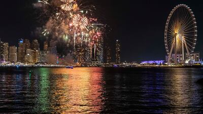 Revellers welcomed the new year against a backdrop of mesmerising light and sparkle. Antonie Robertson / The National