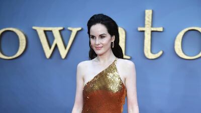 Michelle Dockery in Galvan London at the premiere of 'Downton Abbey' in London on September 9, 2019. EPA