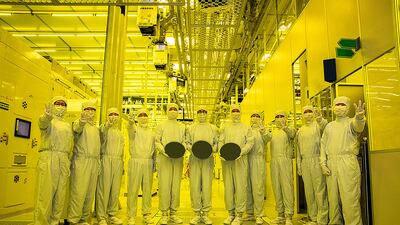 Leaders of Samsung's semiconductor research and development centre are seen at the company's Hwaseong Campus. Samsung had made the decision to scale down its chip operations, an unusual move given that it had only previously committed to making minimal adjustments in an attempt to maintain its market share. AFP