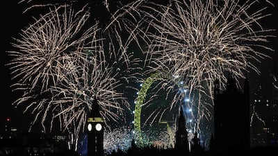 Fireworks over central London to celebrate the new year. AFP