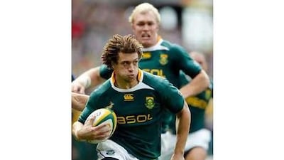 South Africa's Zane Kirchner in action yesterday.