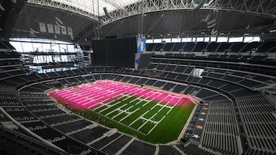 'Grow' lights placed on the turf at the Dallas Stadium - formerly the AT&T Stadium - in Texas. Reuters