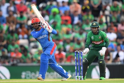 Afghanistan captain Gulbadin Naib scored 47 before being dismissed by Shaikb Al Hasan. Alex Davidson / Getty Images