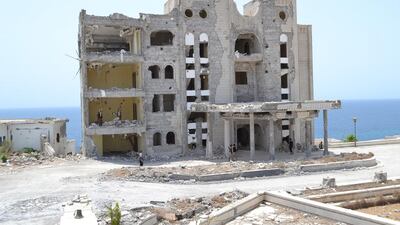 The remains of the presidential palace in Aden. Mohammed Al Qalisi for The National