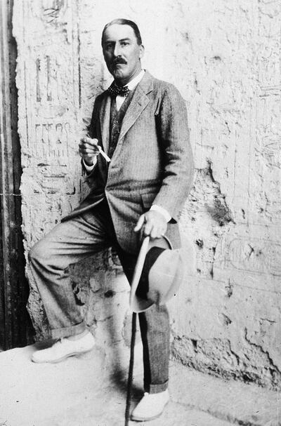 British Egyptologist Howard Carter (1874-1939) at the entrance to an archaeological site in Egypt, 1923. Getty Images
