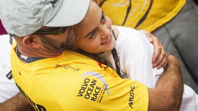 Ian Walker, captain of Abu Dhabi Ocean Racing's "Azzam", had many members of his family in Alicante, Spain, ahead of the start of the Volvo Ocean Race, including his daughter, Emmy. Ian Roman / Abu Dhabi Ocean Racing