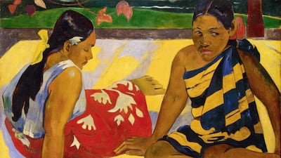 Paul Gauguin Parau api, 1892 Quelles nouvelles?What's news?Oil on canvas, 67 x 91 cm Staatliche Kunstsammlungen Dresden, Galerie Neue Meister Courtesy Jürgen Karpinski