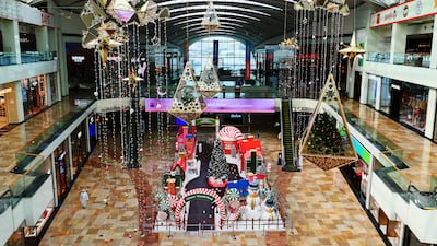 A view of the festive atrium at Dubai Festival City Mall. Pawan Singh / The National