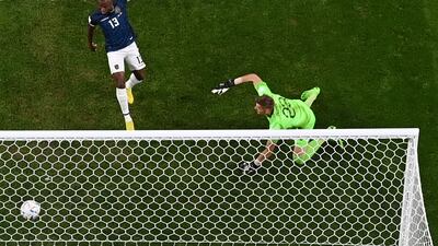 Enner Valencia scores for Ecuador. AFP