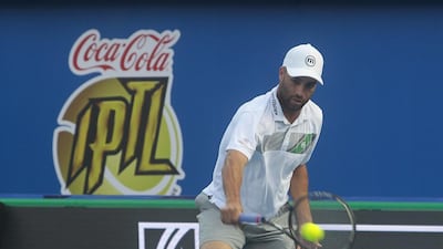 James Blake of the Philippine Mavericks in action against Rohan Bopanna of the Indian Aces. Jeffrey E Biteng / The National