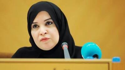 Dr Amal Al Qubaisi speaks during this week's meeting of the FNC. She stepped into the Speaker's role for the session to stand in for Mohammed Al Murr, who was not able to attend. Ben Job / Reuters