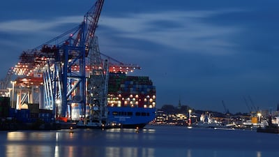 A ship at the container terminal in Hamburg, Germany. Boston-based fund Propeller is aiming to decarbonise shipping and improve efficiency in marine industries, among other innovations. Reuters