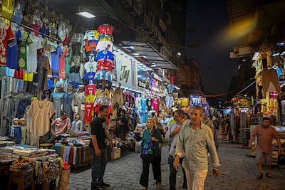 A shop selling football jerseys in Khan el-Khalili Bazar in Cairo in the days before the World Cup. AFP