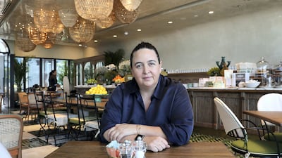 Natasha Sideris, owner of the Tashas cafe, which has branches across the UAE, including Dubai Marina. Pawan Singh / The National